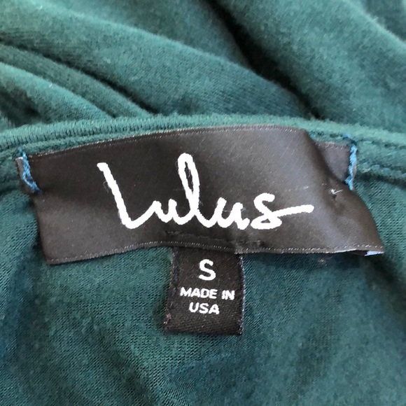 🦋 Lulus Green Long Sleeve Dress Slit T Shirt Mini - Picture 4 of 5